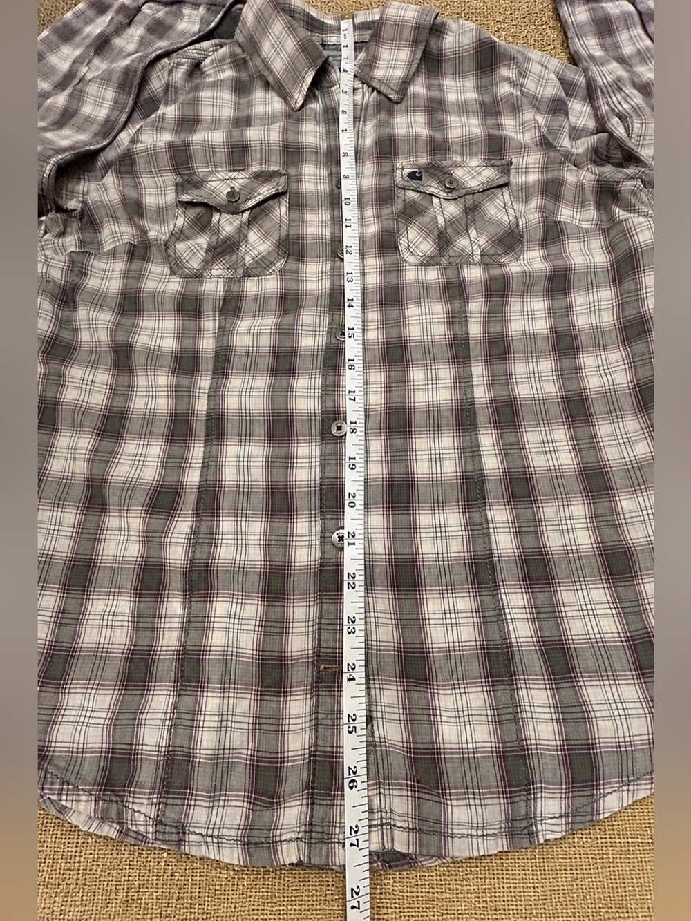 Carhartt Western Gray Plaid Women's Button-Up Shirt with Rodeo Graphic Back Sz M - Picture 13 of 16